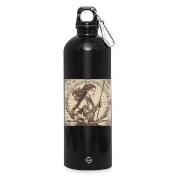 Zodiaque Sagittaire - Gourde en inox avec mousqueton 750 ml - noir - Devant
