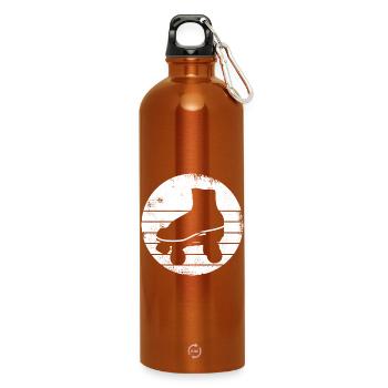 Roller Skates Zeichnung - Trinkflasche mit Karabiner 750 ml - Orange - Vorne