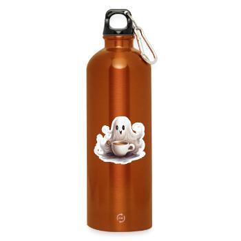 Bébé fantôme avec un grand t-shirt d’Halloween en forme de café - Gourde en inox avec mousqueton 750 ml - orange - Devant