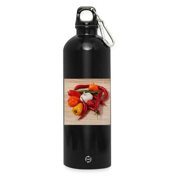 CHILI’s-Runde - Trinkflasche mit Karabiner 750 ml - Schwarz - Vorne