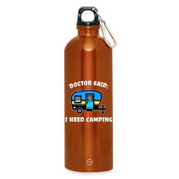 Holiday Statement Caravan Camping Hiker - Water Bottle with carabiner 750 ml - burnt orange - Front