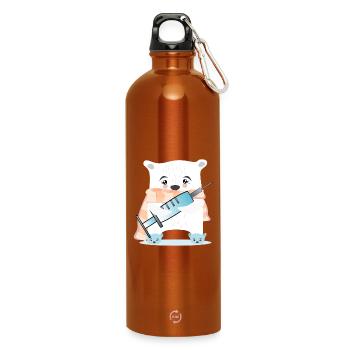 WINTER KINDERKRANKENSCHWESTER Medikamenten SPRITZE - Trinkflasche mit Karabiner 750 ml - Orange - Vorne