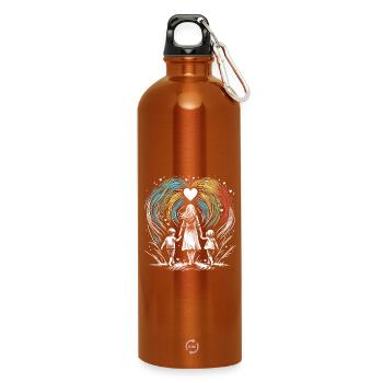 mother mother's day best mom love children family - Water Bottle with carabiner 750 ml - burnt orange - Front