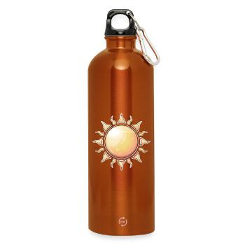 Radiant Sunburst Nature Design - Water Bottle with carabiner 750 ml - burnt orange - Front