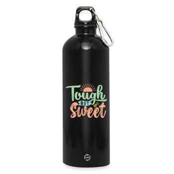 Tough But Sweet - Water Bottle with carabiner 750 ml - black - Front
