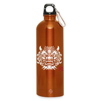 Oni, démon Japonais - Gourde en inox avec mousqueton 750 ml - orange - Devant