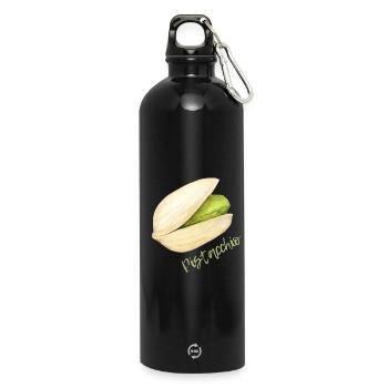Pistache avec coquille et noyau - Gourde en inox avec mousqueton 750 ml - noir - Devant