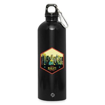 Skyline Éclatant : Makati, Manille, Philippines - Gourde en inox avec mousqueton 750 ml - noir - Devant
