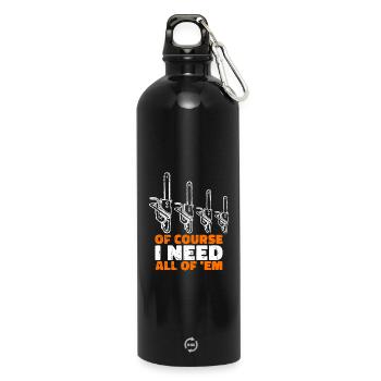 Holzfäller Holz Säge Statement Baumfäller - Trinkflasche mit Karabiner 750 ml - Schwarz - Vorne