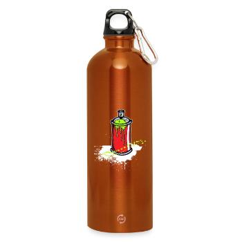Art Street Art Pulvérisateur Graffiti Bombe Aérosol - Gourde en inox avec mousqueton 750 ml - orange - Devant