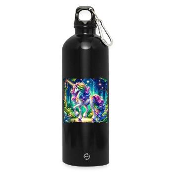 Fantaisie Licorne Chevaux Fans Licorne Amoureux - Gourde en inox avec mousqueton 750 ml - noir - Devant