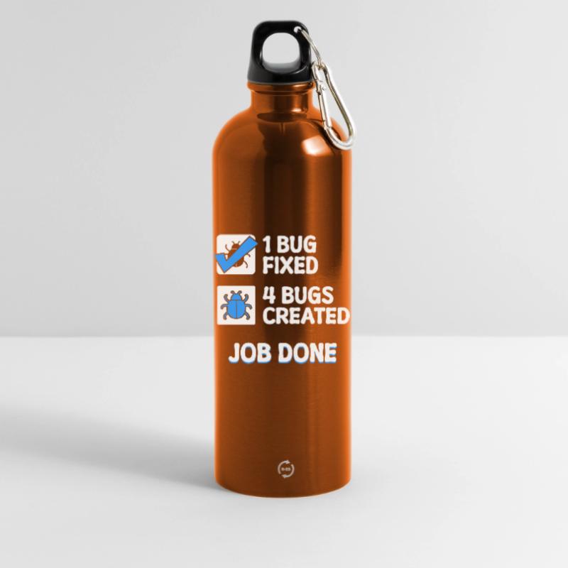 Correction de bugs Bugs de développeur Déclaration de code Informatique Gourde en inox avec mousqueton 750 ml
