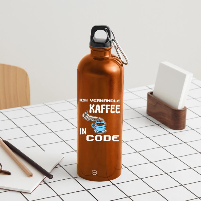 Developer Computerfreak Statement Coden Skripting Trinkflasche mit Karabiner 750 ml