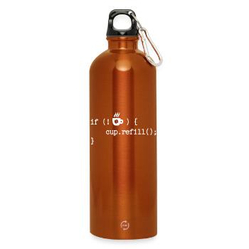 Debug Programmierer Coden Developer Computerfreak - Trinkflasche mit Karabiner 750 ml - Orange - Vorne
