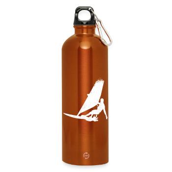 Croquis amusant de planche à voile - Gourde en inox avec mousqueton 750 ml - orange - Devant