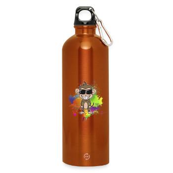 Bunter-Sommer-Affe - Trinkflasche mit Karabiner 750 ml - Orange - Vorne