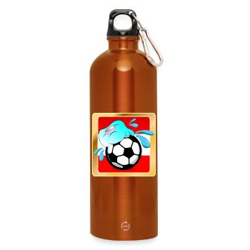 SOMMER IN ÖSTERREICH FUßBALL - Trinkflasche mit Karabiner 750 ml - Orange - Vorne