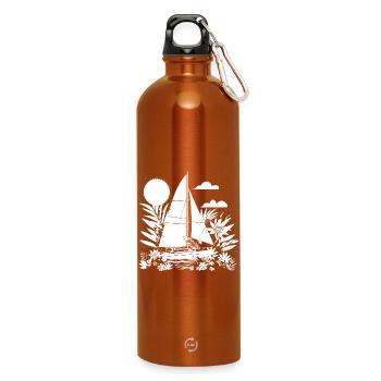Sailing Comic Look - Water Bottle with carabiner 750 ml - burnt orange - Front