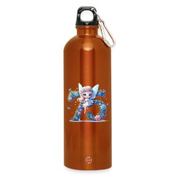 75 Years Fairy Elf Birthday Anniversary Gift - Water Bottle with carabiner 750 ml - burnt orange - Front