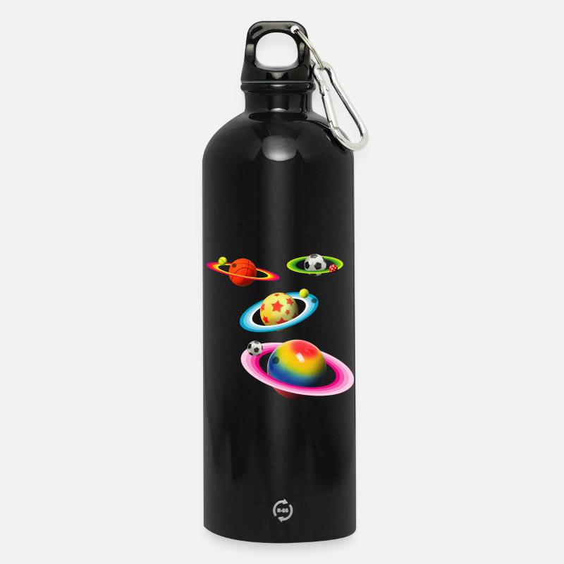 Balls Planets - Water Bottle with carabiner 750 ml - black
