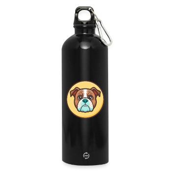 Alapaha Blue Blood Bulldog Dog Breed Funny Cartoon - Water Bottle with carabiner 750 ml - black - Front