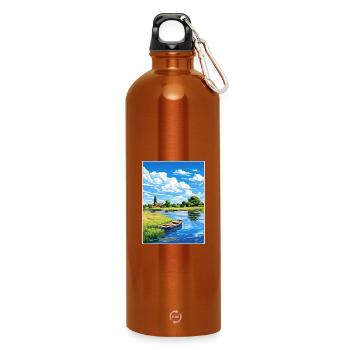 Dedham Vale Aonb Affiche de voyage Souvenir Peinture WPA - Gourde en inox avec mousqueton 750 ml - orange - Devant