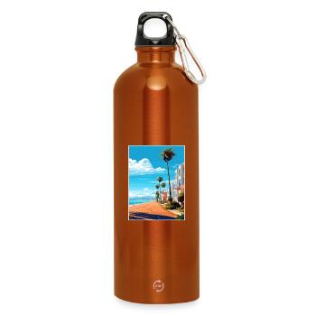 Agadir Maroc Voyage Affiche Souvenir Peinture WPA - Gourde en inox avec mousqueton 750 ml - orange - Devant