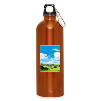 Crantock Cornwall England Reiseposter Souvenir - Trinkflasche mit Karabiner 750 ml - Orange - Vorne
