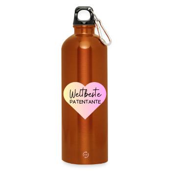 Weltbeste Patentante! Personalisierbar - Trinkflasche mit Karabiner 750 ml - Orange - Vorne