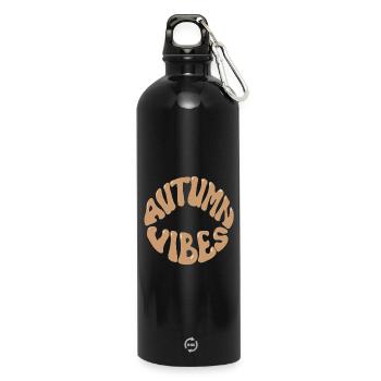Autumn Vibes - Trinkflasche mit Karabiner 750 ml - Schwarz - Vorne