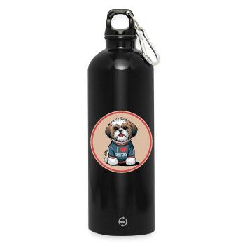 I Love Shih Tzus Der süsse Löwenhund zum knuddeln - Trinkflasche mit Karabiner 750 ml - Schwarz - Vorne