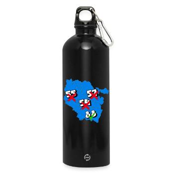 Région Lorraine - Gourde en inox avec mousqueton 750 ml - noir - Devant