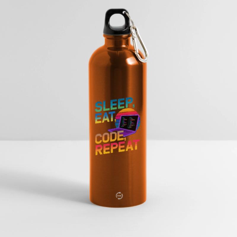 Sleep Eat Code Repeat Geschenk für Coder Trinkflasche mit Karabiner 750 ml