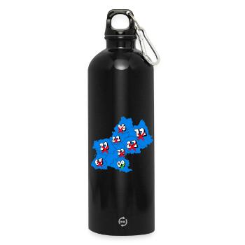 Région Midi-Pyrénées - Gourde en inox avec mousqueton 750 ml - noir - Devant