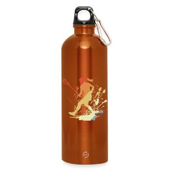 Vintage Lacrosse Girls - Water Bottle with carabiner 750 ml - burnt orange - Front