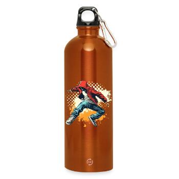 Graphique Breakdancer - Gourde en inox avec mousqueton 750 ml - orange - Devant