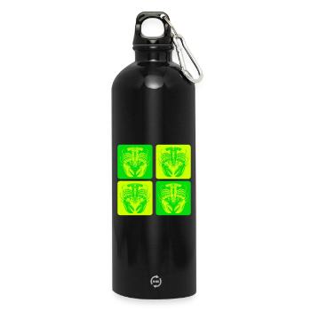Lobster – symbol of the sea - Water Bottle with carabiner 750 ml - black - Front