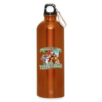 Monatslohn für Trenbolon – Prioritäten gesetzt - Trinkflasche mit Karabiner 750 ml - Orange - Vorne