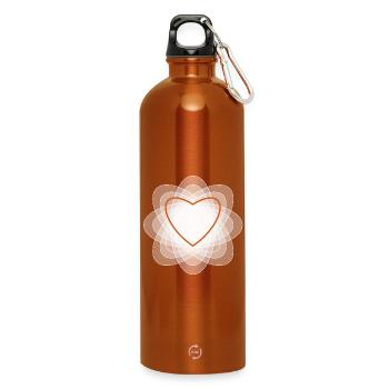 Coeur Mariage Mandala Amour Amour Yoga Décoration - Gourde en inox avec mousqueton 750 ml - orange - Devant