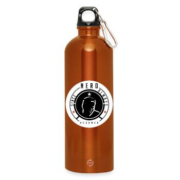 Nerd Science Logo T-Shirt - Water Bottle with carabiner 750 ml - burnt orange - Front