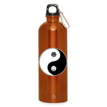 Tao Yin Yang Lotus Motif - Gourde en inox avec mousqueton 750 ml - orange - Devant