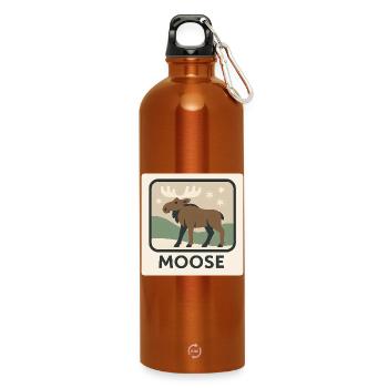 Scène d’hiver fantaisiste de l’orignal - Gourde en inox avec mousqueton 750 ml - orange - Devant