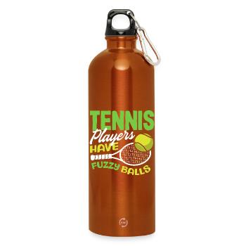 Tennis Players Have Fuzzy Balls - Water Bottle with carabiner 750 ml - burnt orange - Front