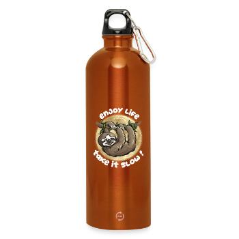 Allez-y doucement ! - Gourde en inox avec mousqueton 750 ml - orange - Devant