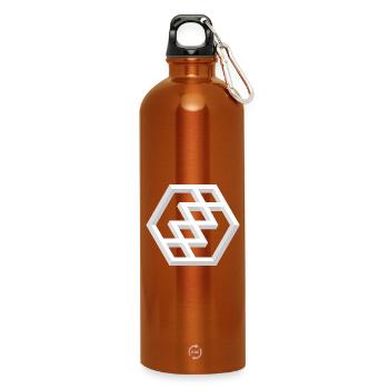 Abstraktes geometrisches Muster - Trinkflasche mit Karabiner 750 ml - Orange - Vorne