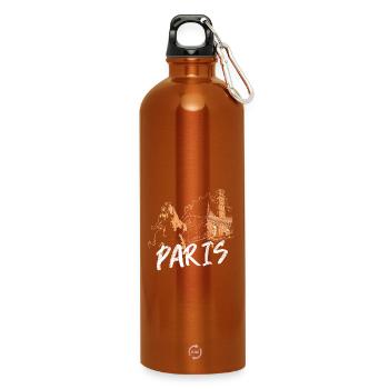 Paris architecture et statue - Gourde en inox avec mousqueton 750 ml - orange - Devant