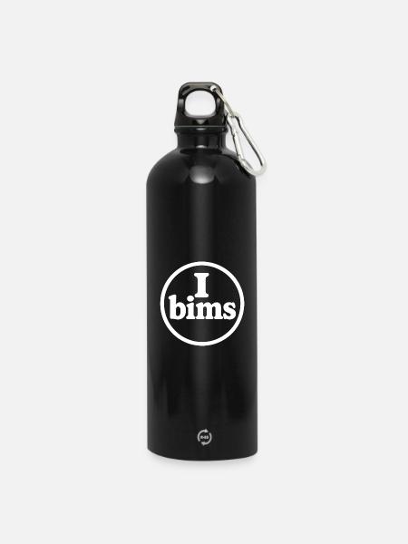 I bims Meme Logo - Water Bottle with carabiner 750 ml - black