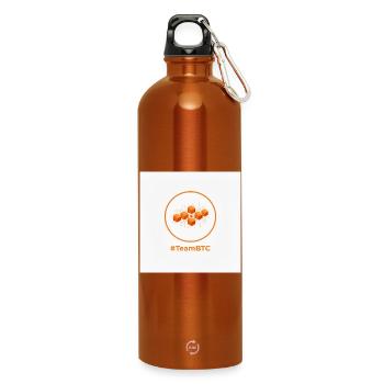TeamBTC Blockchain Cubes - Water Bottle with carabiner 750 ml - burnt orange - Front