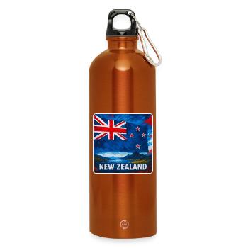 Conception du drapeau de la Nouvelle-Zélande - Gourde en inox avec mousqueton 750 ml - orange - Devant