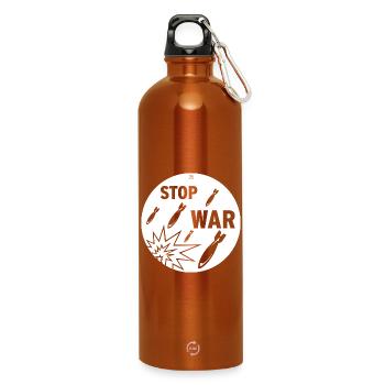 Arrêtez la guerre - Gourde en inox avec mousqueton 750 ml - orange - Devant